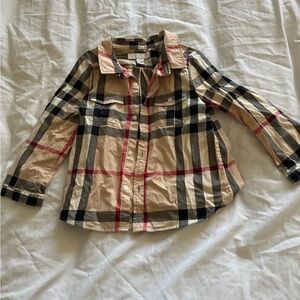 AUTH Burberry Children Classic Nova Check Kids Toddler Plaid Button Up Shirt 3